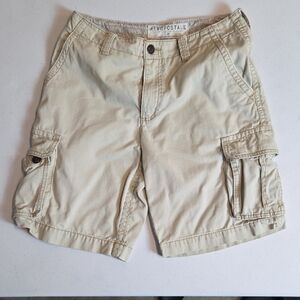 Aerostale Men's Tan Khaki Cotton Cargo Bermuda Shorts Size 32